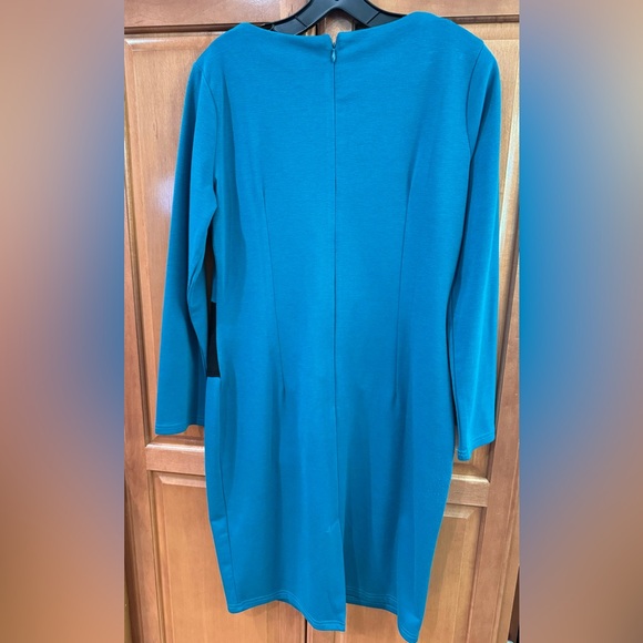 Knit color block dress, size M. Teal and black. - Picture 3 of 5